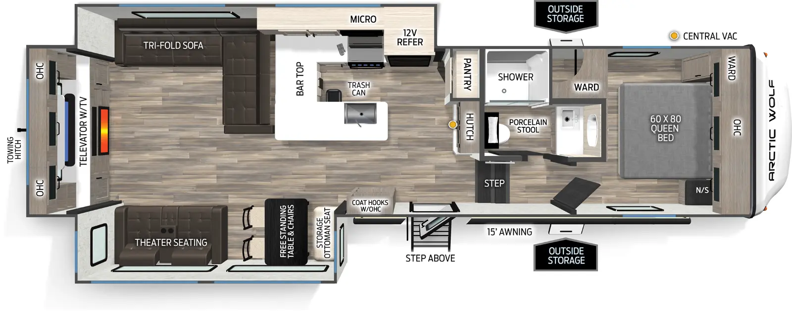 Arctic Wolf 289PANO Floorplan
